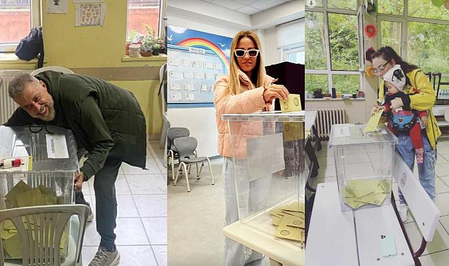 Ünlü isimler bir kez daha sandık başında! Kimi eşiyle kimi de bebeğiyle geldi