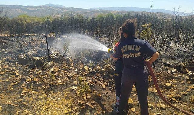 Aydın Büyükşehir Belediyesi'nin kadın itfaiyecilerinden hızlı müdahale