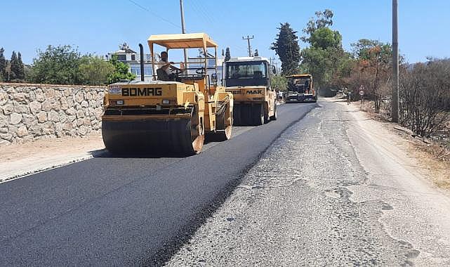 Bodrum Turgutreis'te sıcak asfalt çalışması başladı