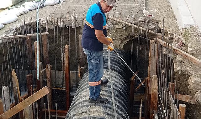 Demirci'deki yağmur suyu hattı deplase çalışmaları tamamlandı
