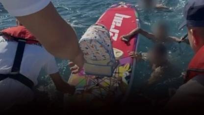 Facianın eşiğinden dönüldü! Seferihisar'da 6 aylık bebek denizde mahsur kaldı